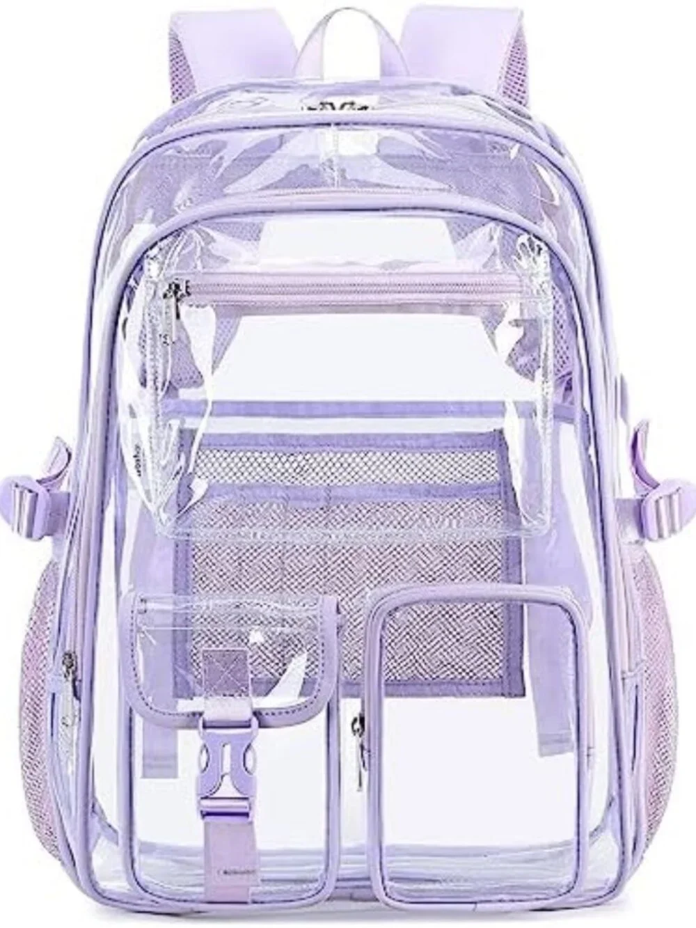 Large Clear Backpack for Girls & Women - Heavy Duty Transparent School Bookbag